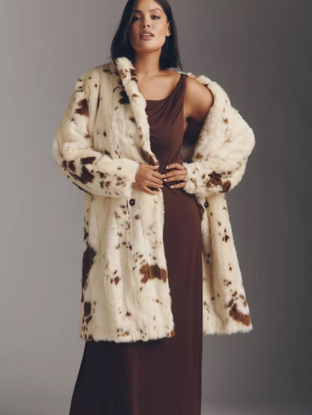Anthropologie Maeve Grand Glam Faux Fur Coat